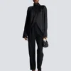 Draped silk blouse