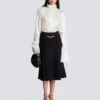 Draped silk blouse