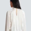 Draped silk blouse