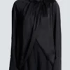Draped silk blouse