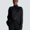 Draped silk blouse