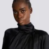 Draped silk blouse