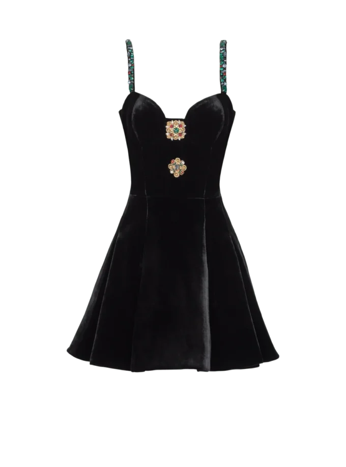 Embellished strappy velvet dress Embellished strappy velvet dress