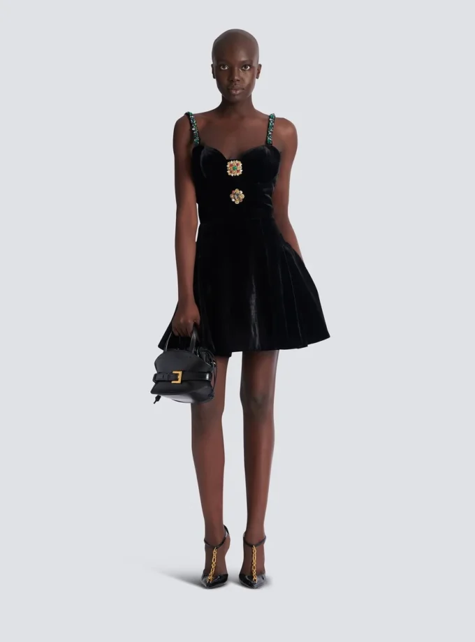 Embellished strappy velvet dress Embellished strappy velvet dress