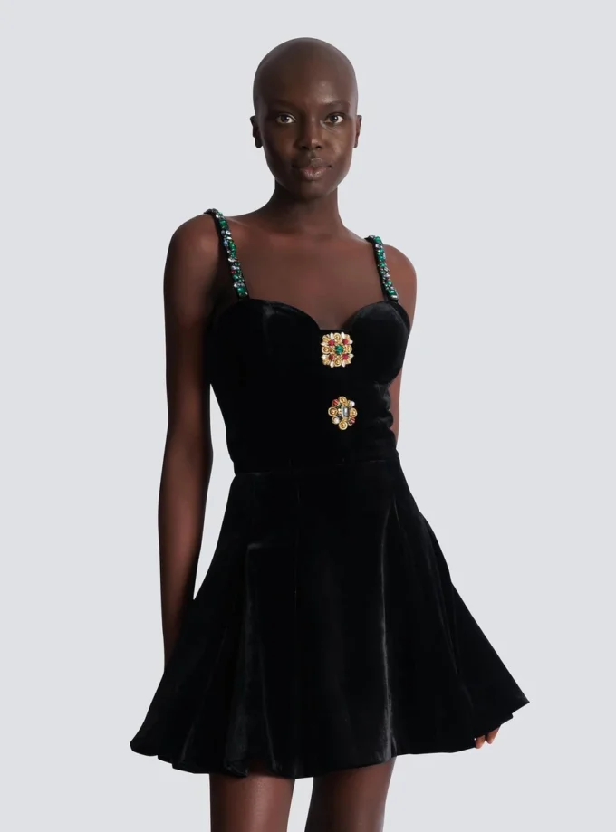 Embellished strappy velvet dress Embellished strappy velvet dress
