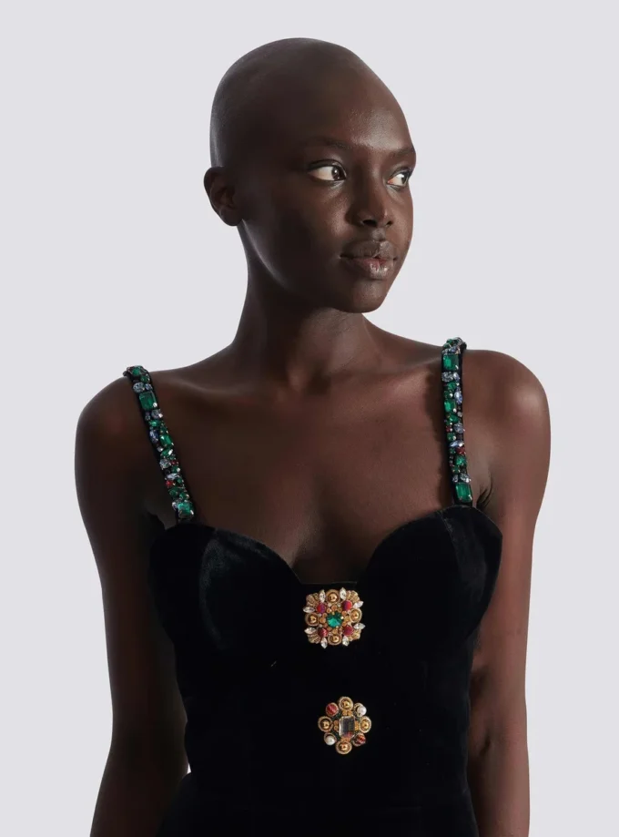 Embellished strappy velvet dress Embellished strappy velvet dress