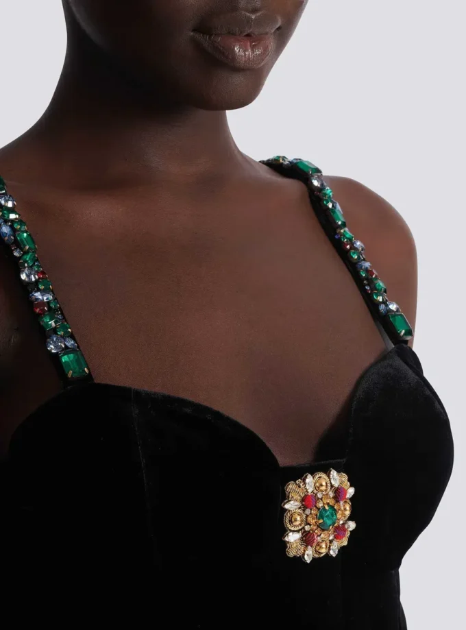 Embellished strappy velvet dress Embellished strappy velvet dress