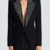 Embroidered 6-buttons jacket