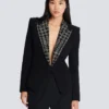 Embroidered 6-buttons jacket