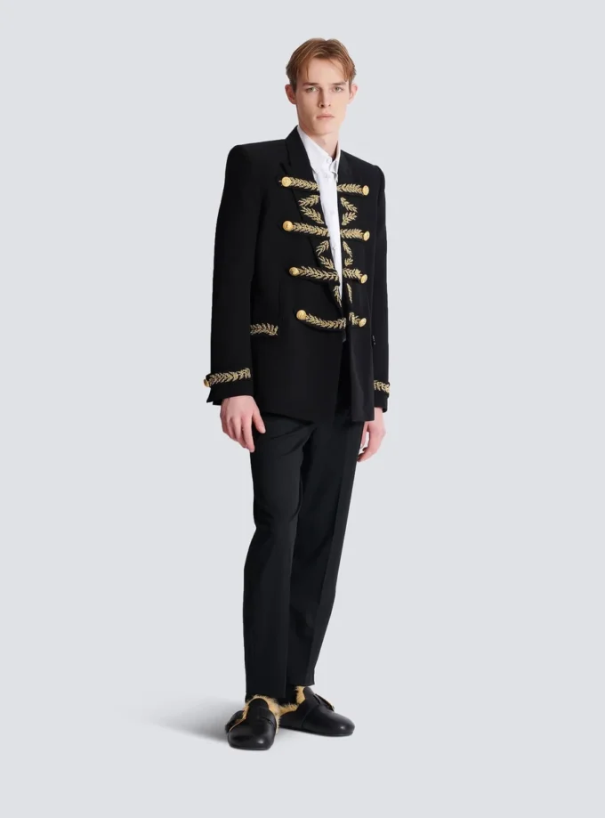 Embroidered crepe jacket Embroidered crepe jacket