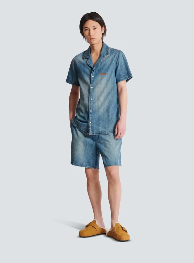 Faded denim shorts Faded denim shorts