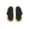 Faux fur-lined mules
