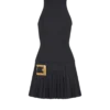 Flared grain de poudre dress with belt detail Flared grain de poudre dress with belt detail