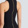 Flared grain de poudre dress with belt detail Flared grain de poudre dress with belt detail