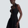Flared halterneck dress in crocodile knit Flared halterneck dress in crocodile knit