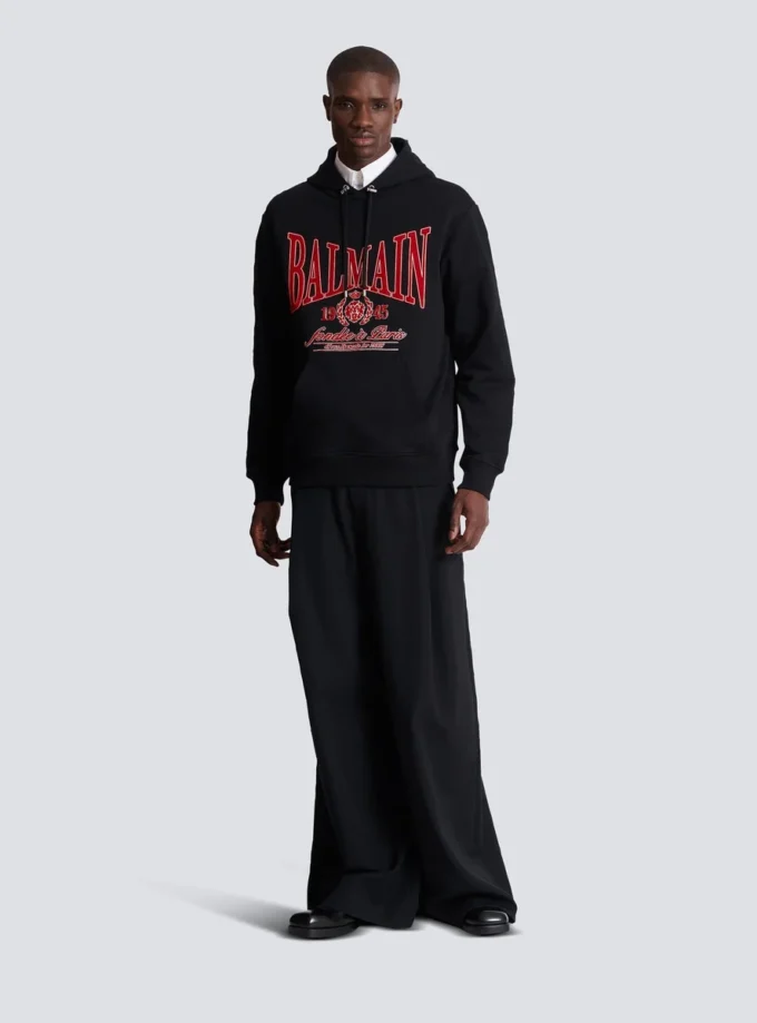 Flocked Balmain College hoodie Flocked Balmain College hoodie