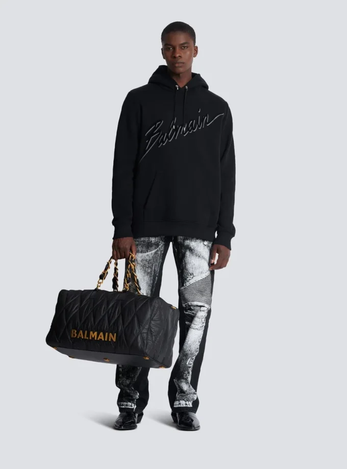 Flocked Balmain Letter hoodie Flocked Balmain Letter hoodie