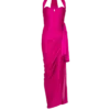 Flowing draped interlock jersey dress