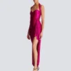 Flowing draped interlock jersey dress
