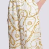 Flowing printed silk trousers with Balmain Chains pattern