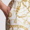 Flowing printed silk trousers with Balmain Chains pattern