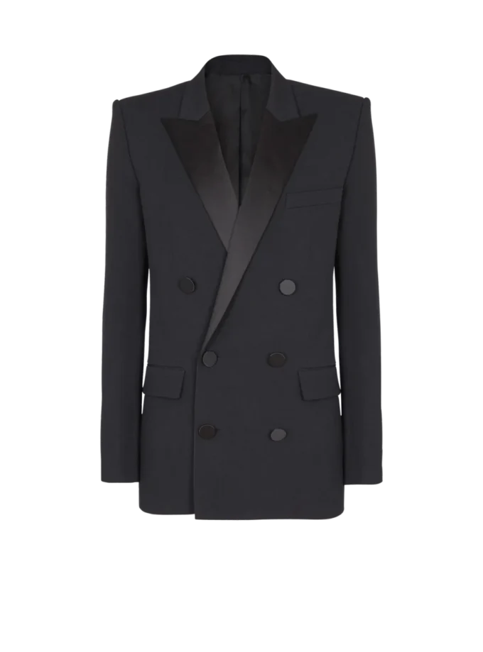 Grain de poudre blazer with satin lapels Grain de poudre blazer with satin lapels
