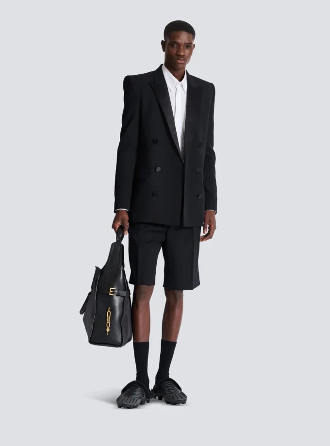 Grain de poudre blazer with satin lapels Grain de poudre blazer with satin lapels