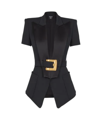 Grain de poudre jacket with belt detail