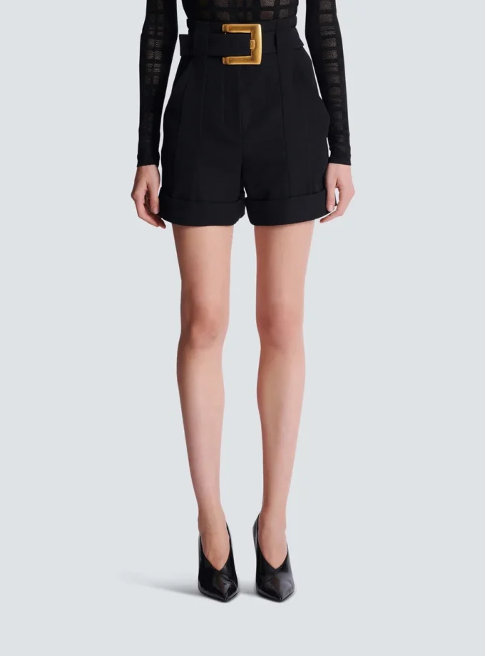 Grain de poudre shorts with belt Grain de poudre shorts with belt