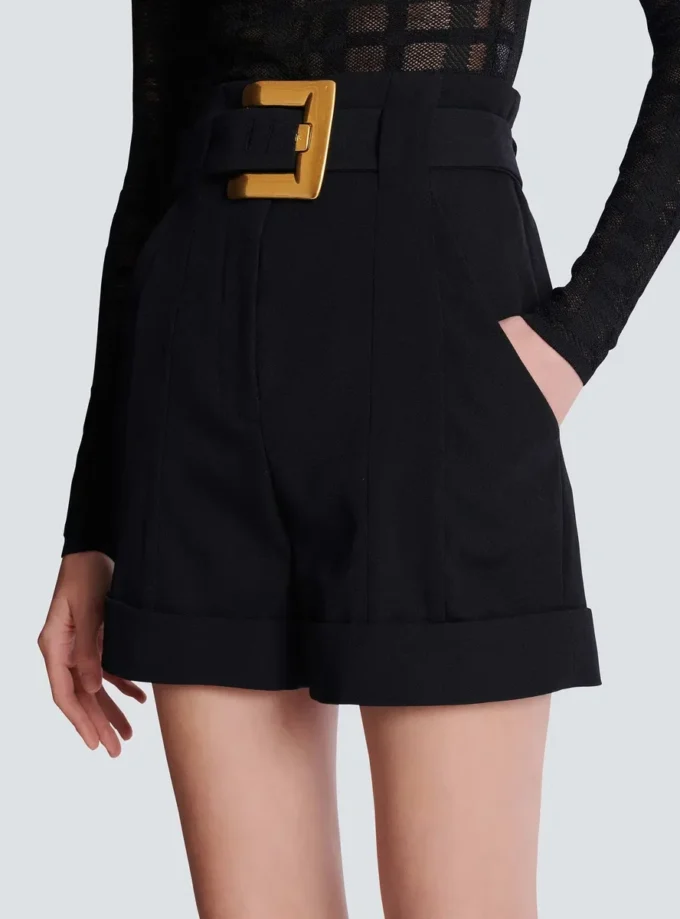 Grain de poudre shorts with belt Grain de poudre shorts with belt