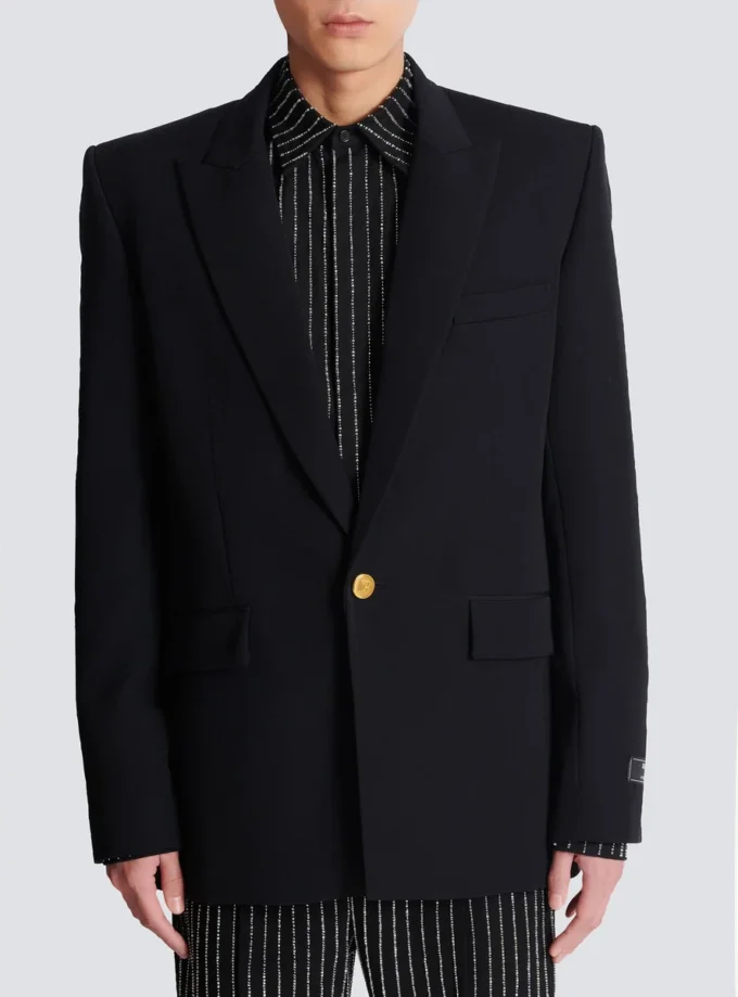 Grain de poudre wool 1-button jacket Grain de poudre wool 1-button jacket