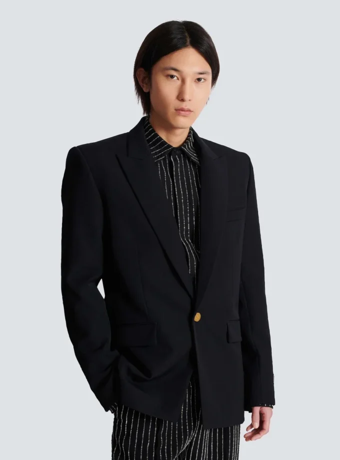 Grain de poudre wool 1-button jacket Grain de poudre wool 1-button jacket