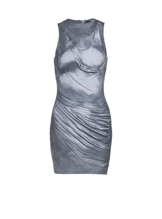 Halterneck draped trompe-l’œil strass dress Halterneck draped trompe-l’œil strass dress