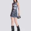 Halterneck draped trompe-l’œil strass dress Halterneck draped trompe-l’œil strass dress