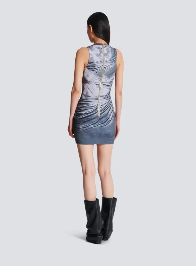 Halterneck draped trompe-l’œil strass dress Halterneck draped trompe-l’œil strass dress
