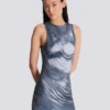 Halterneck draped trompe-l’œil strass dress Halterneck draped trompe-l’œil strass dress