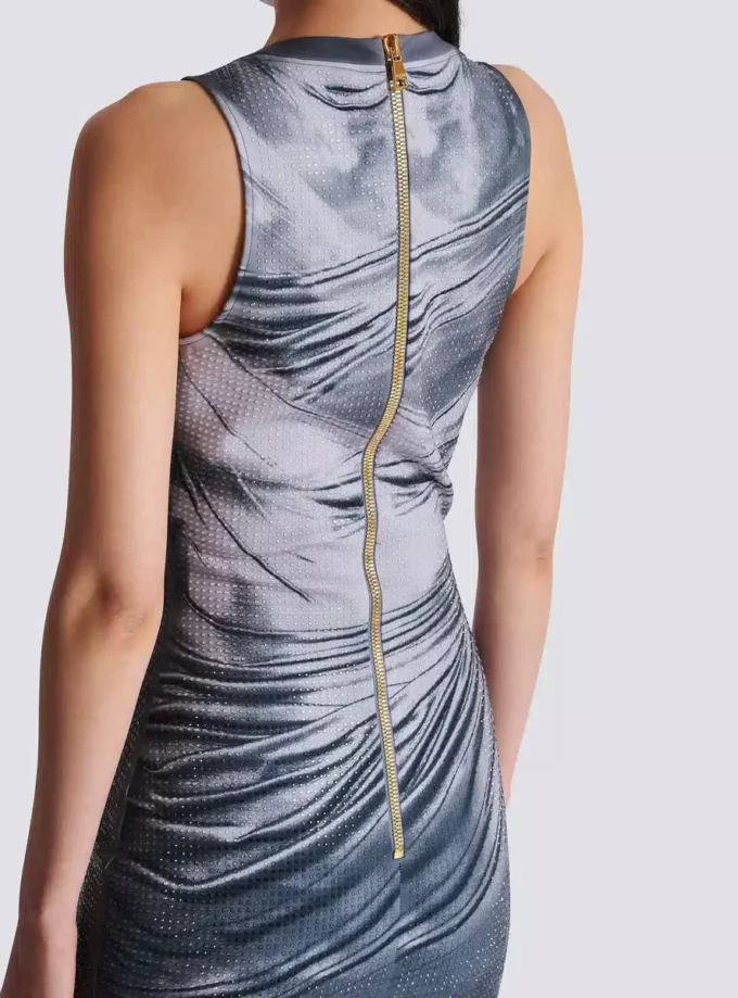 Halterneck draped trompe-l’œil strass dress Halterneck draped trompe-l’œil strass dress