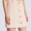 High-waist buttoned tweed mini skirt High-waist buttoned tweed mini skirt