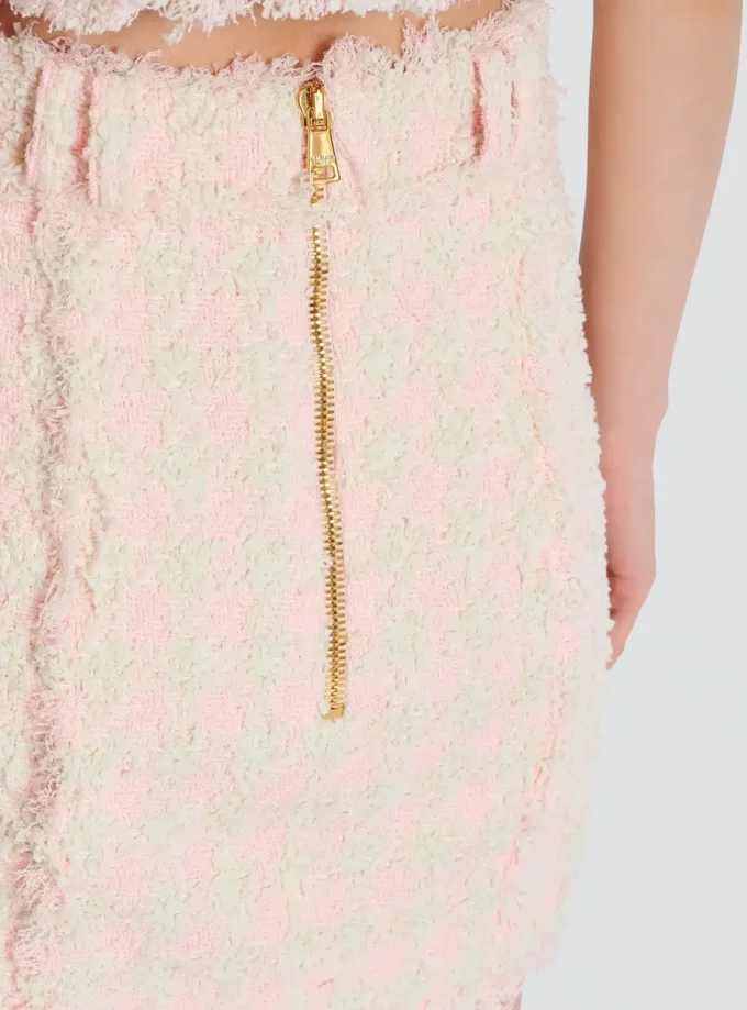 High-waist buttoned tweed mini skirt High-waist buttoned tweed mini skirt