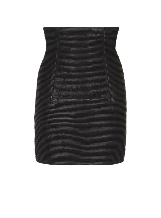High-waist rolled lambskin leather mini skirt High-waist rolled lambskin leather mini skirt