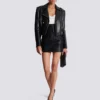 High-waist rolled lambskin leather mini skirt High-waist rolled lambskin leather mini skirt