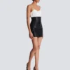 High-waist rolled lambskin leather mini skirt High-waist rolled lambskin leather mini skirt