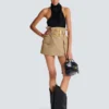 High-waisted gabardine skirt High-waisted gabardine skirt