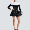 High-waisted grain de poudre skirt High-waisted grain de poudre skirt