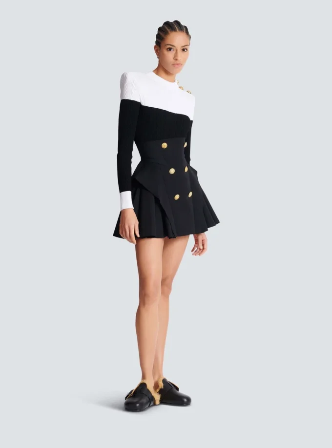 High-waisted grain de poudre skirt High-waisted grain de poudre skirt