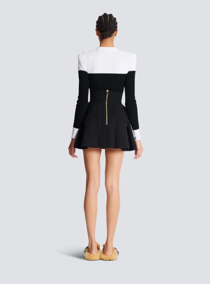 High-waisted grain de poudre skirt High-waisted grain de poudre skirt