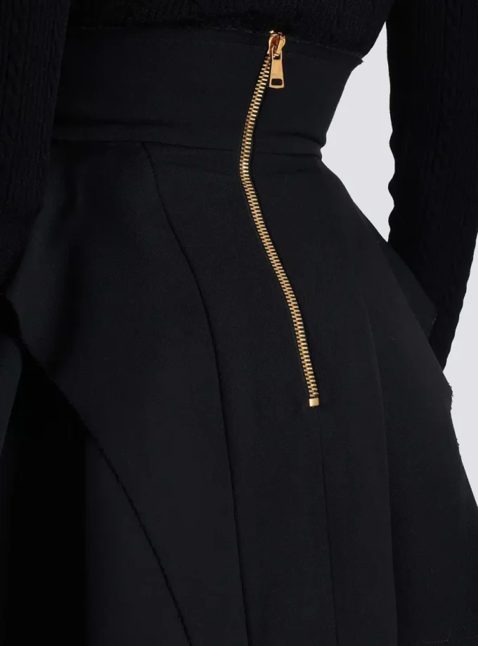 High-waisted grain de poudre skirt High-waisted grain de poudre skirt
