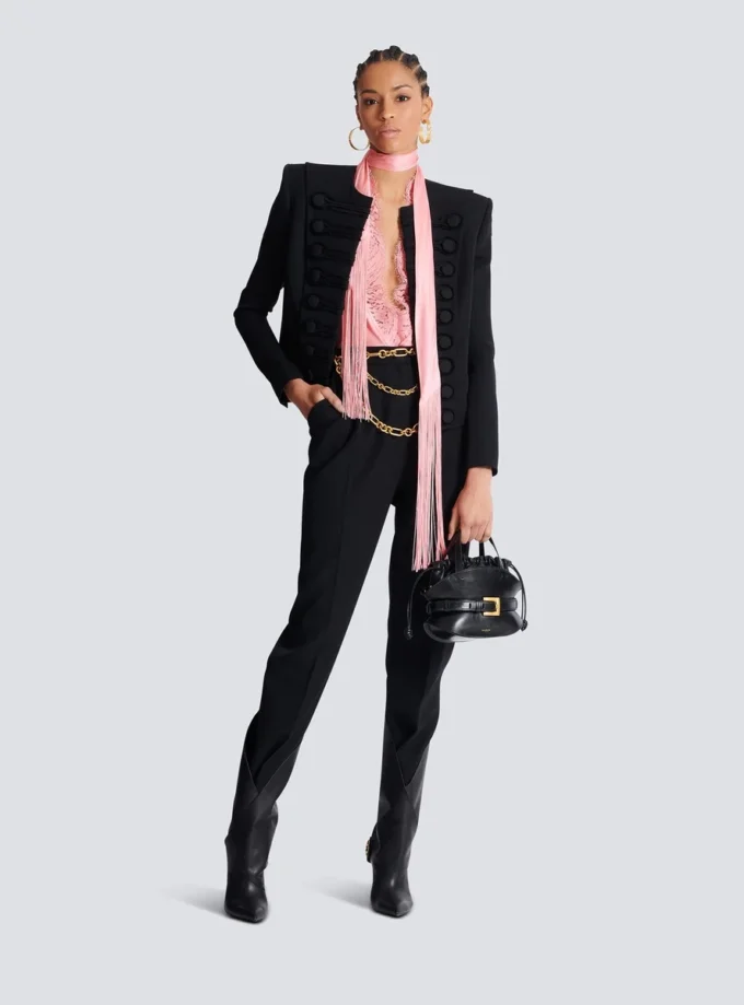 High-waisted grain de poudre trousers High-waisted grain de poudre trousers