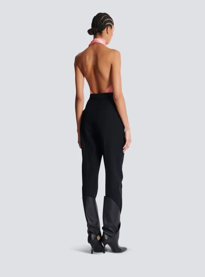 High-waisted grain de poudre trousers High-waisted grain de poudre trousers