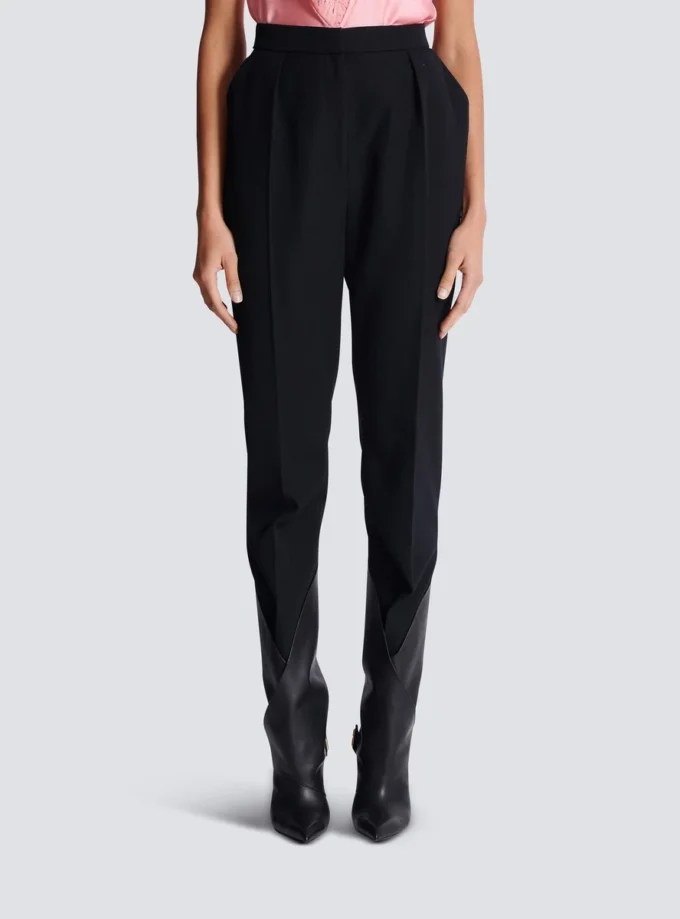 High-waisted grain de poudre trousers High-waisted grain de poudre trousers